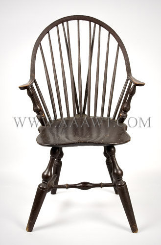 Continuous-Arm Brace-Back Windsor Chair
New York
Circa 1790, front view